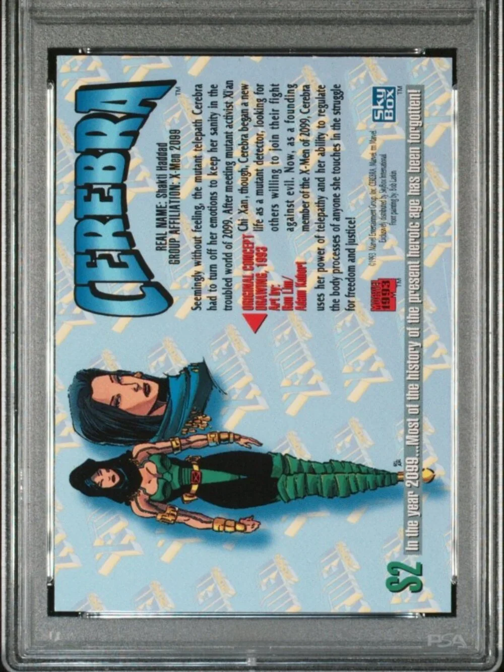 1993 Marvel Masterpieces 2099 DYNA-ETCH FOIL #S2 CEREBRA PSA 10 GEM MINT